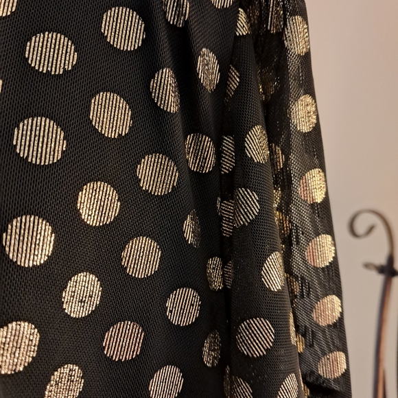 Torrid Black and Gold Polka Dot Dress Sz3 - Picture 2 of 5